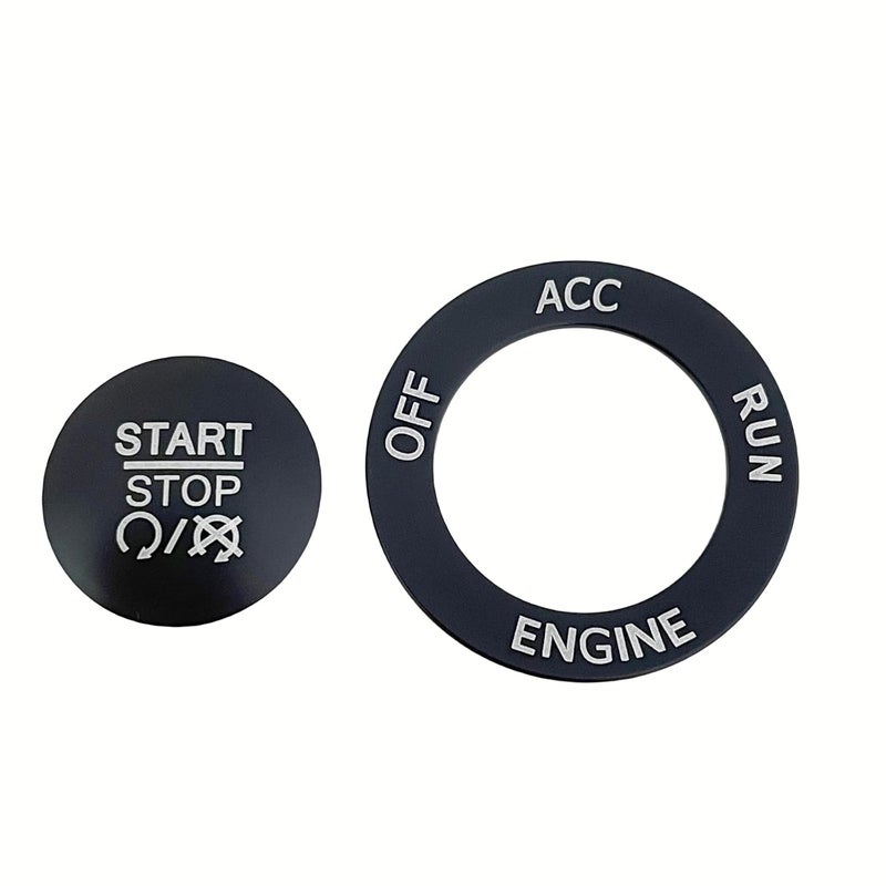 ALETAI Push Start Stop Button Cover Trim for 2015-2021 Dodge Challenger Dodge RAM 1500 Dodge Charger, Aluminum Alloy, Black - Image 4